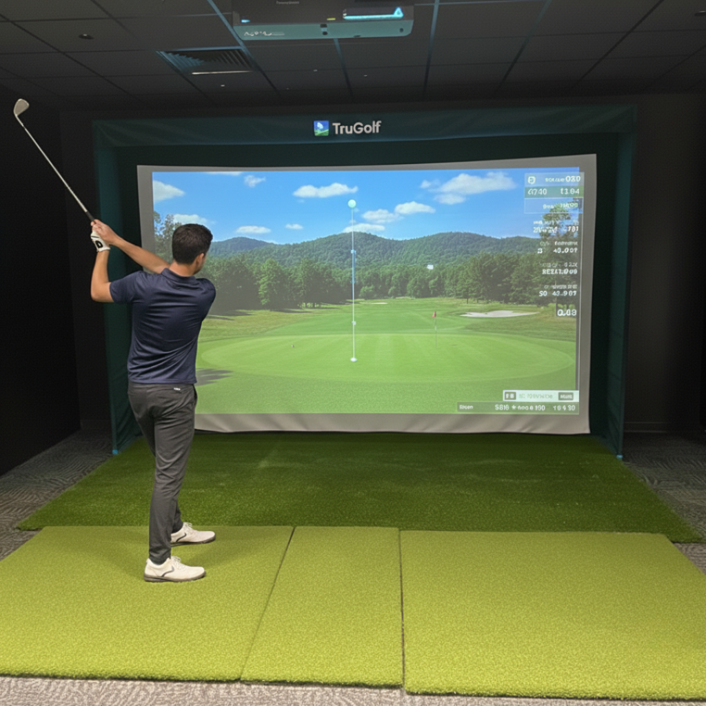 Golf simulator inside Golf Club in Market West in Downtown Wilmington